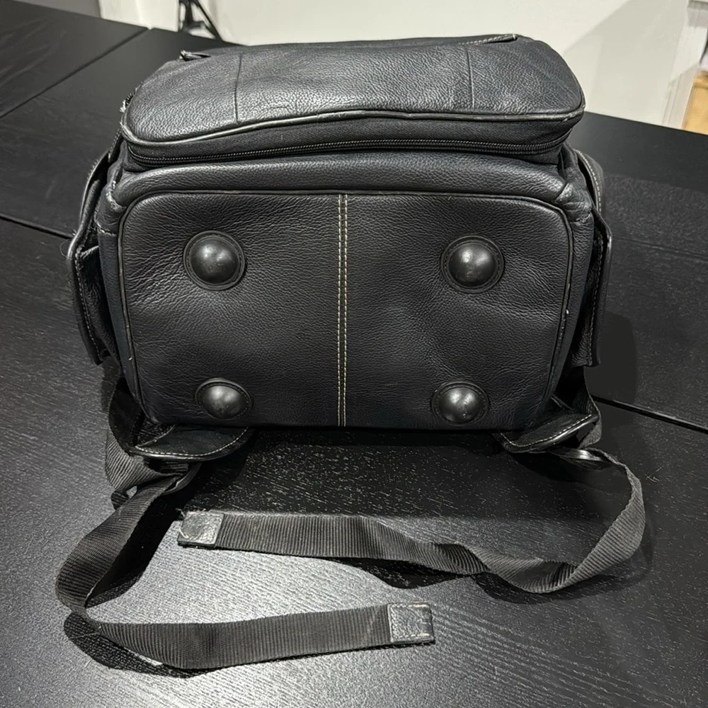 Harley-Davidson by Athalon Large Black Leather Backpack
